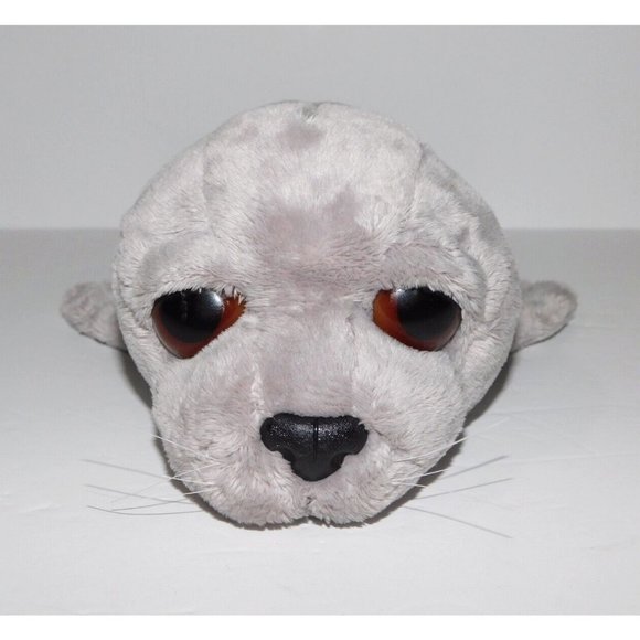 Russ Berrie Lil Peepers Gray Harp Seal BILLOW 11" plush stuffed Big Eyes 96514 - Picture 2 of 7